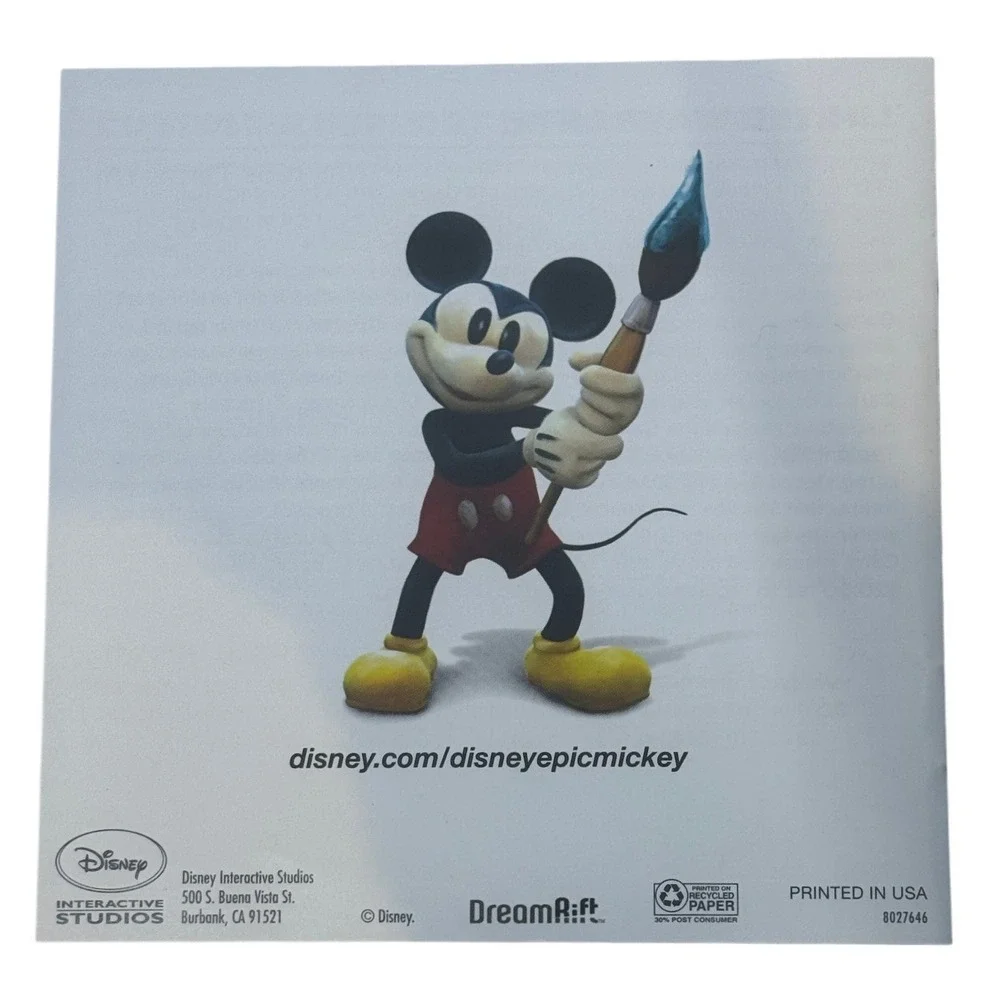 Disney Epic Mickey Power‎ of Illusion Nintendo 3DS Instruction Booklet 2012